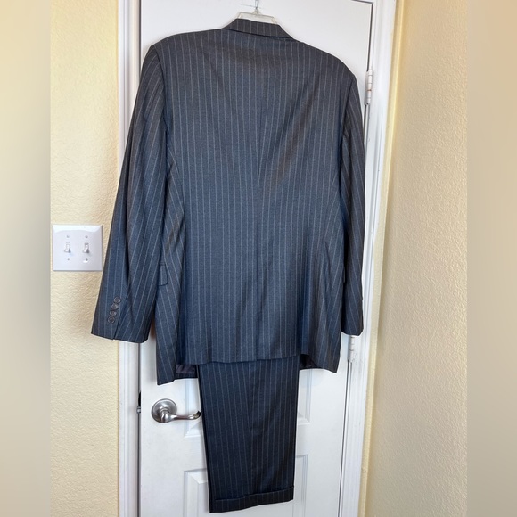 Brooks Bothers X Loro Piana Pinstriped Gray Wool Suit Size 44 X 38 - Picture 2 of 16